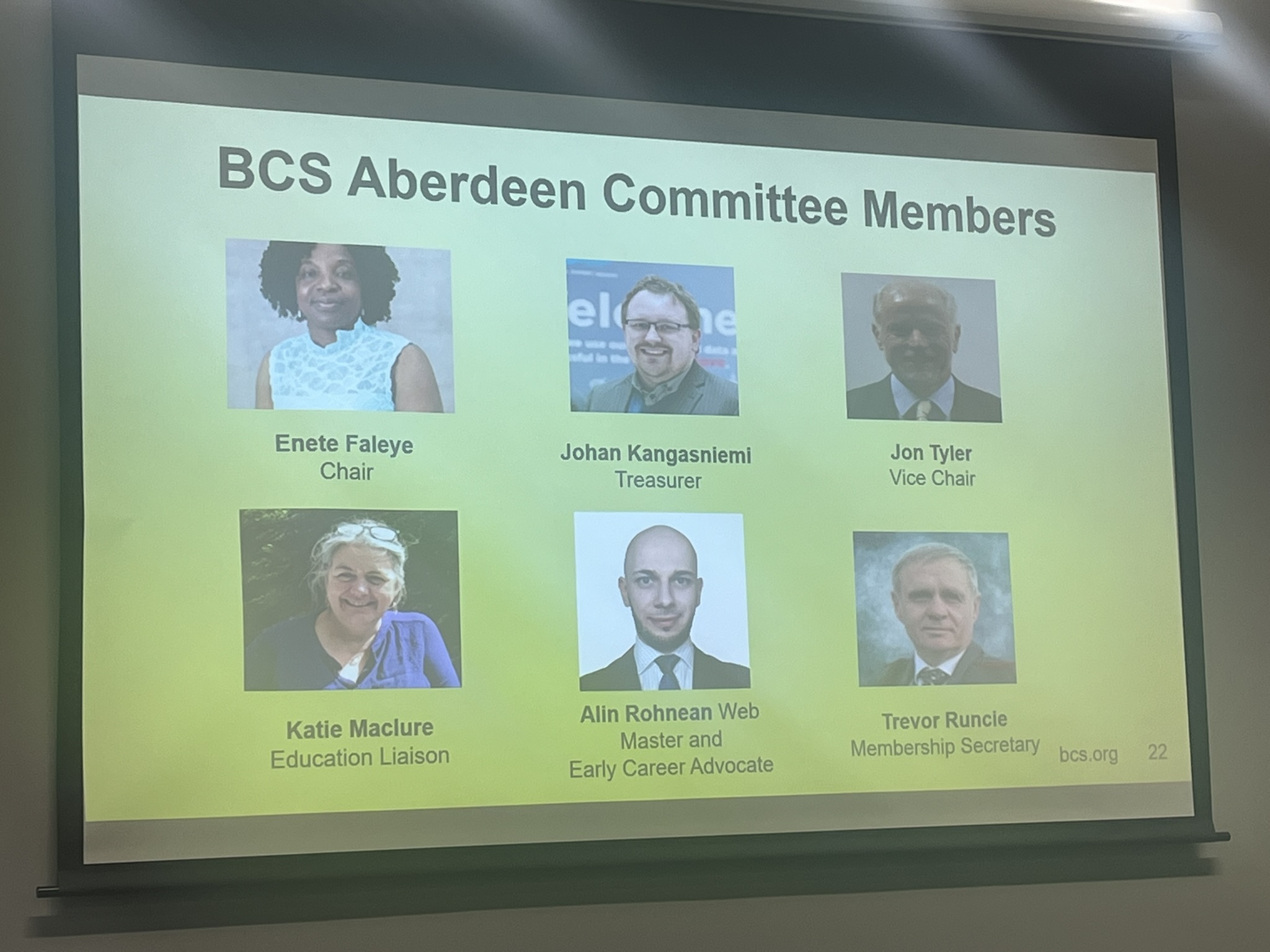 Aberdeen BCS Branch Committee Members