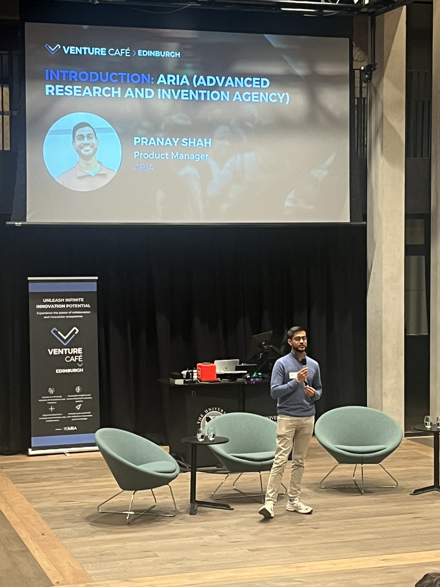 Pranay Shah speaking at the Venture Café